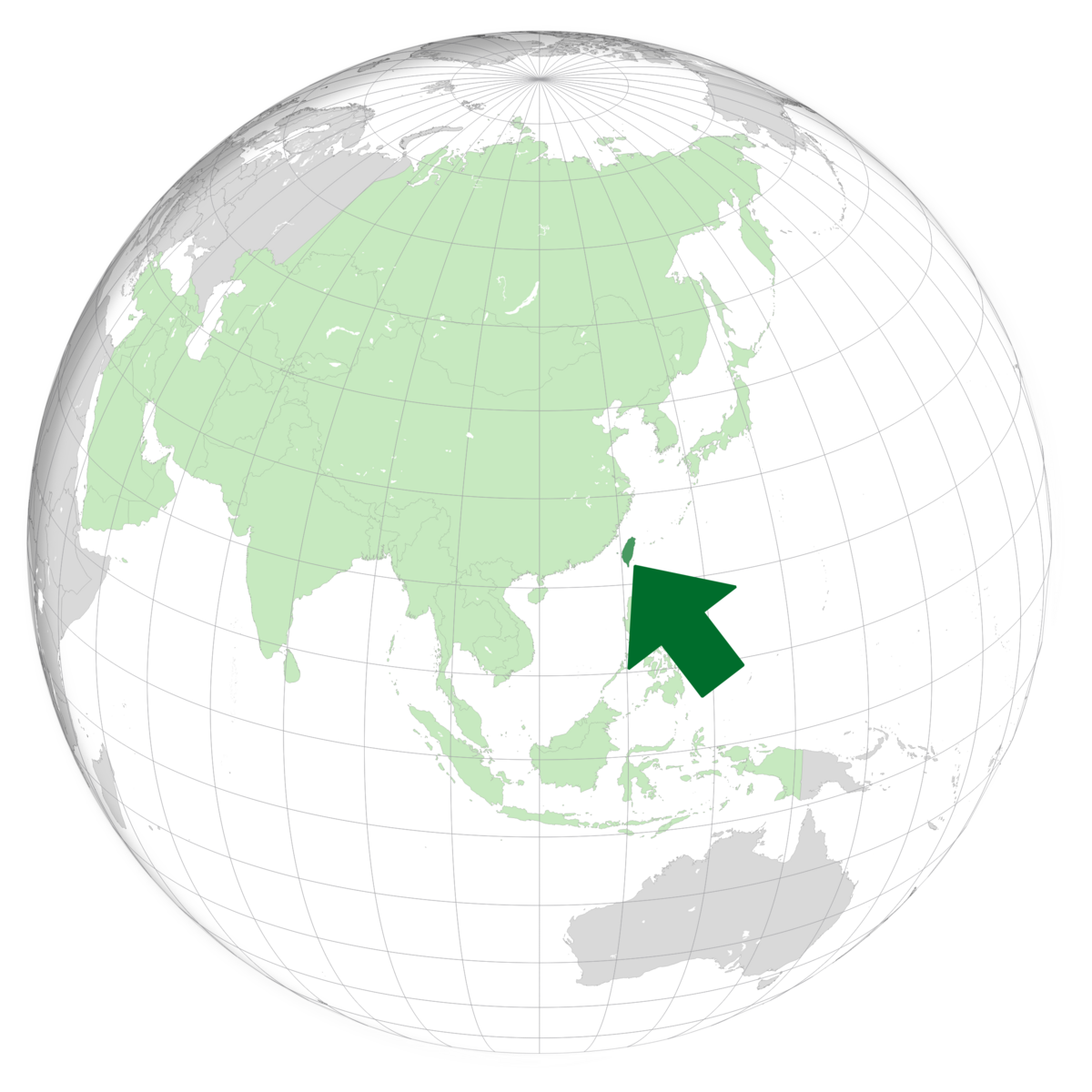 plassering av Taiwan på jordkloden. Kart