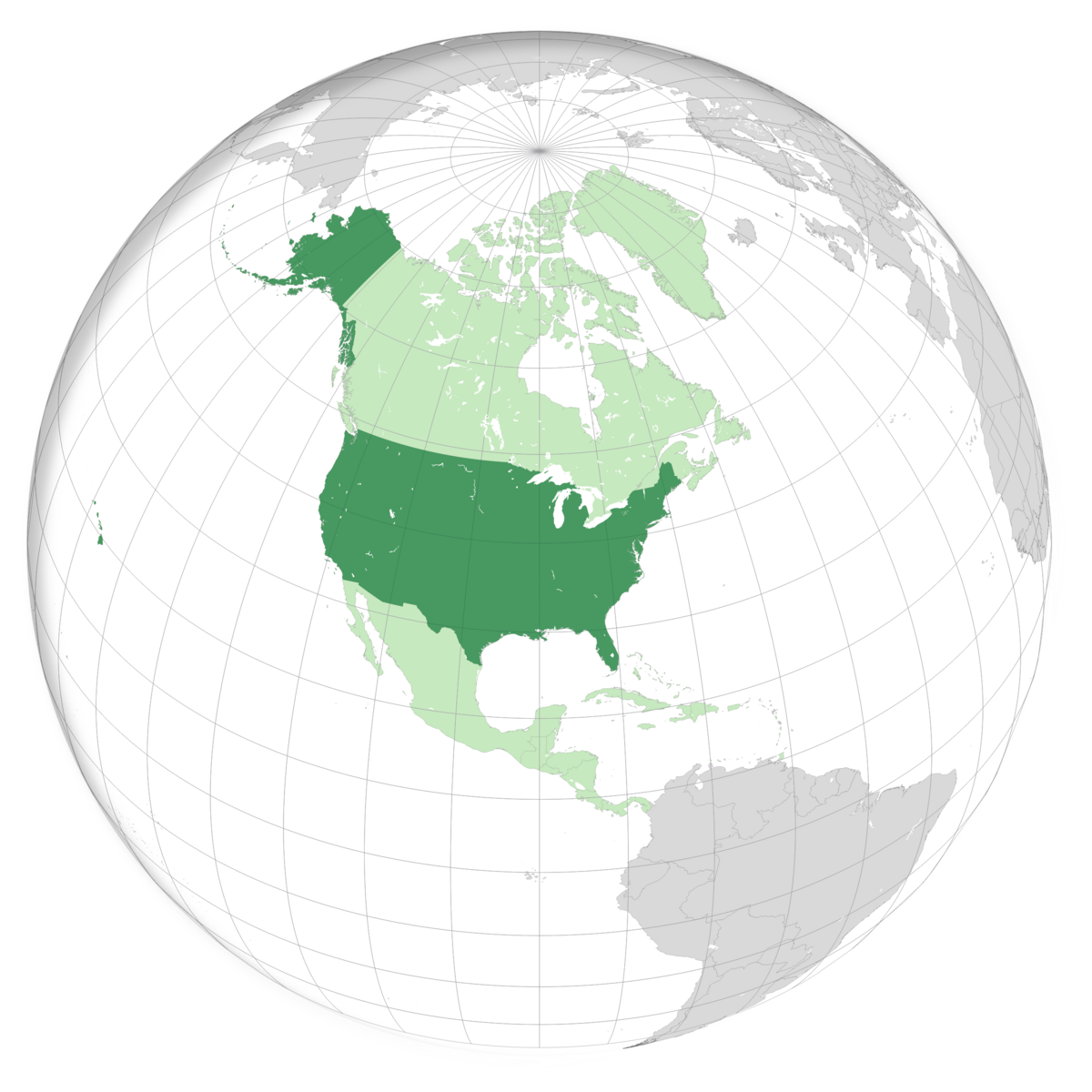plassering av USA på jordkloden. Kart