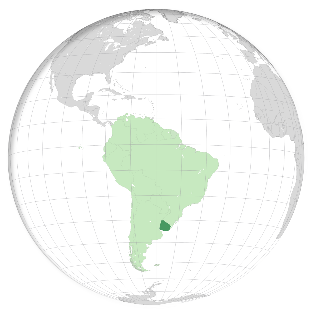 plassering av Uruguay på jordkloden. Kart