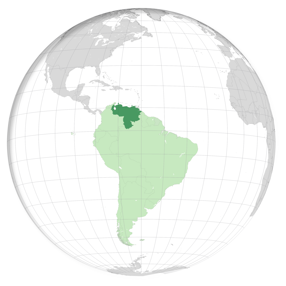 plassering av Venezuela på jordkloden. Kart