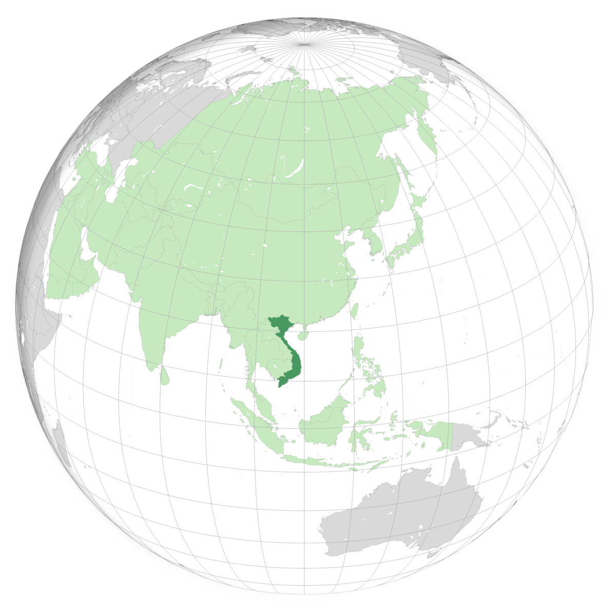 plassering av Vietnam på jordkloden. Kart
