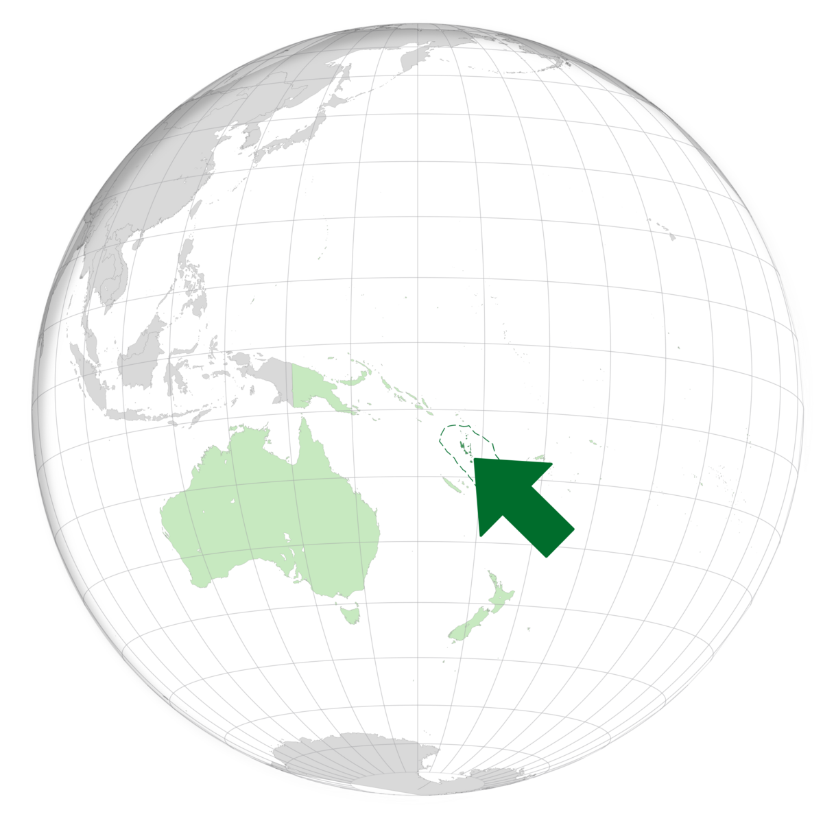plassering av Vanuatu på jordkloden. Kart