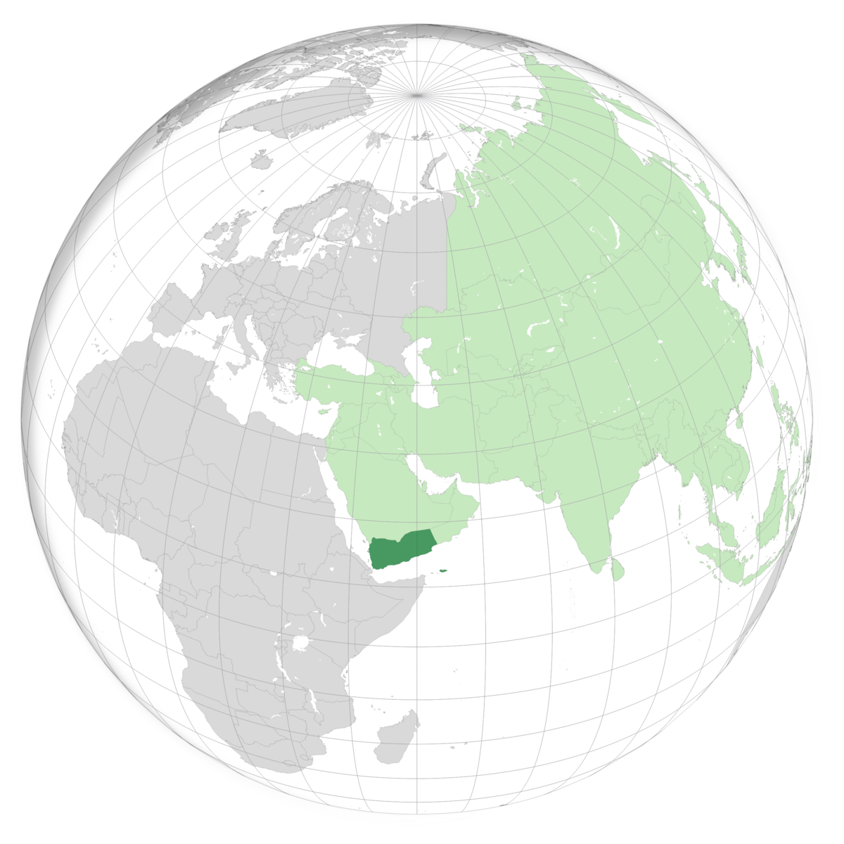 plassering av Jemen på jordkloden. Kart