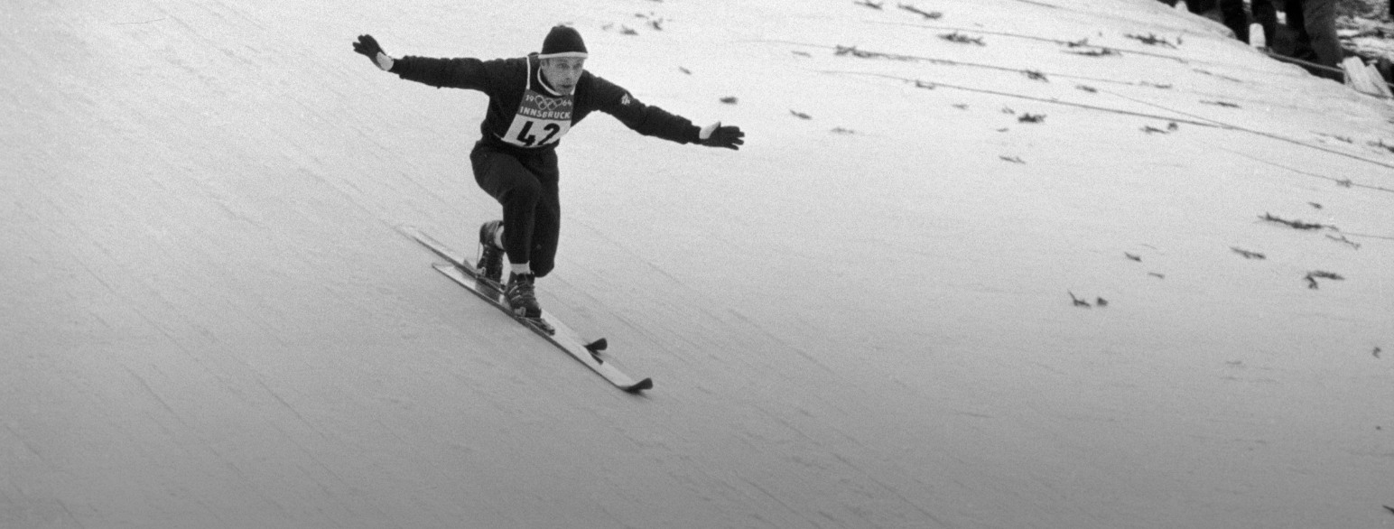 Toralf Engan setter nedslag i OL i Innsbruck i 1964.
