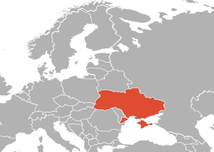 Kart som viser Ukraina