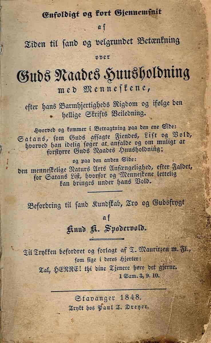 Førsteutgaven av Knudaboga, trykt i 1848