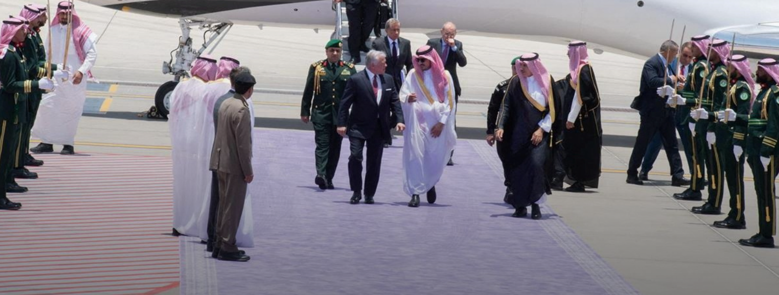 Saudi-Arabia var vert for møtet i Den arabiske liga i mai 2023. Her ankommer Jordans kong Abdullah