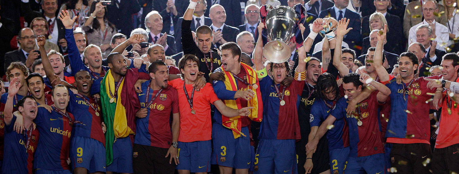 Barcelona-laget som vant Mesterligaen i 2009.