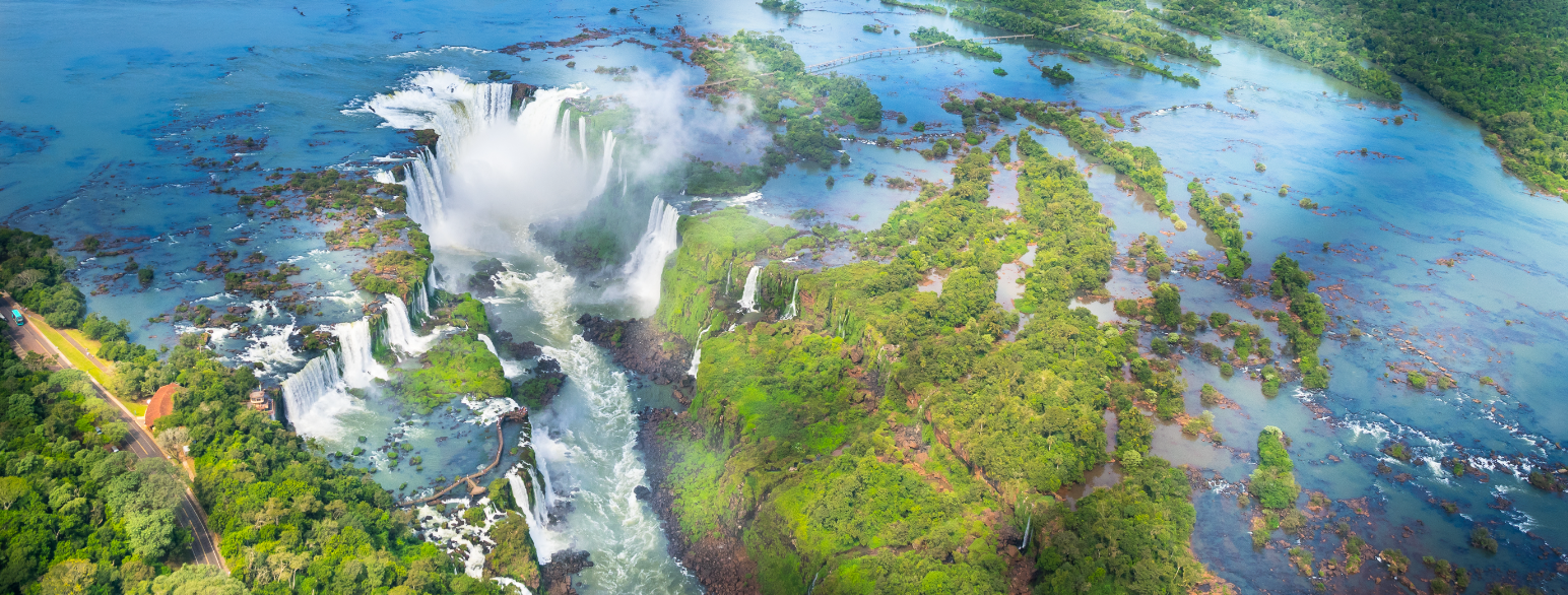 Iguazufallene sett fra helikopter