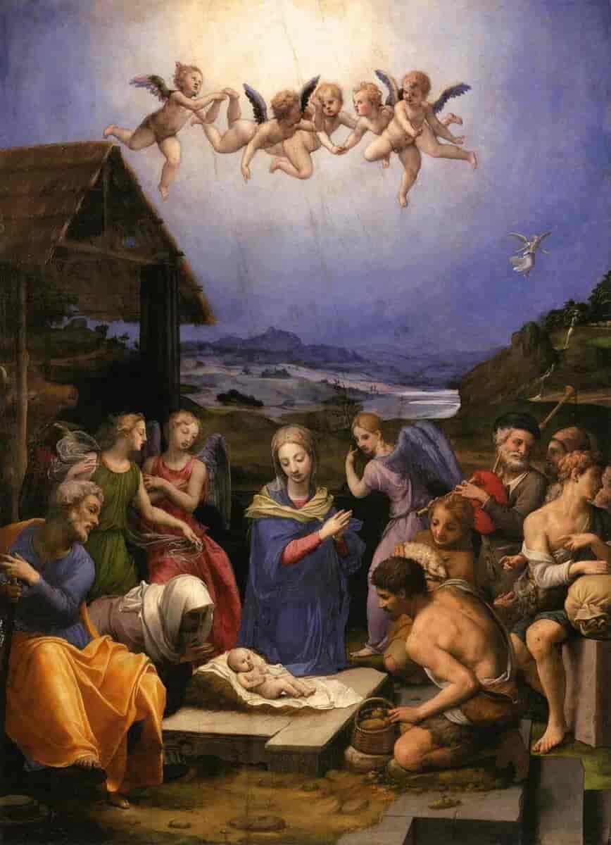 Maleri av Jesus' fødsel.