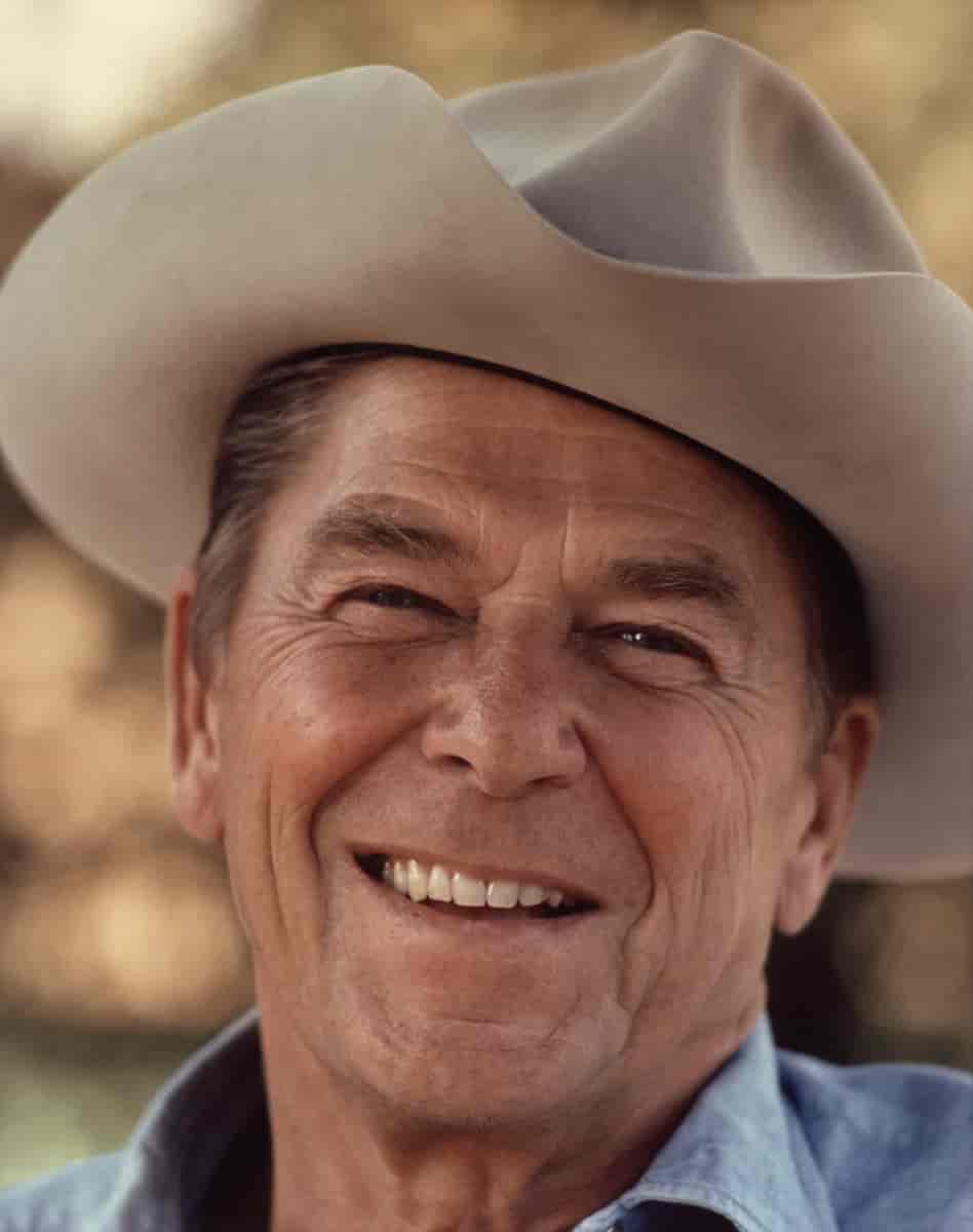 Ronald Reagan iført cowboyhatt, 1976