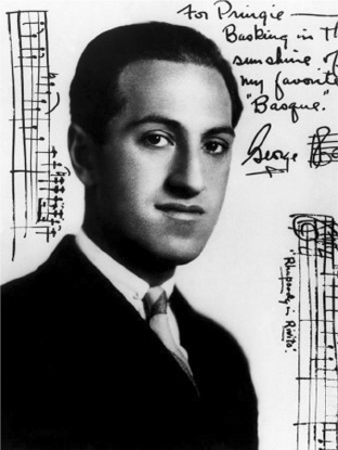 George Gershwin, portrett med autograf og håndskrevne noter