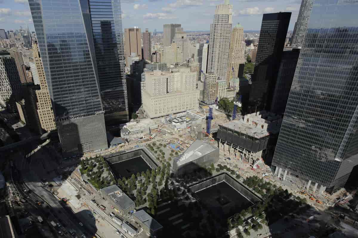 Oversiktsbilde av Ground Zero i New York, minnestedet for terrorangrepene mot USA 11. september 2001.