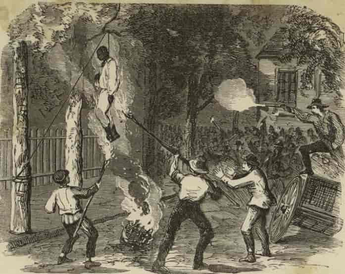 New York – Hanging And Burning A Negro In Clarkson Street