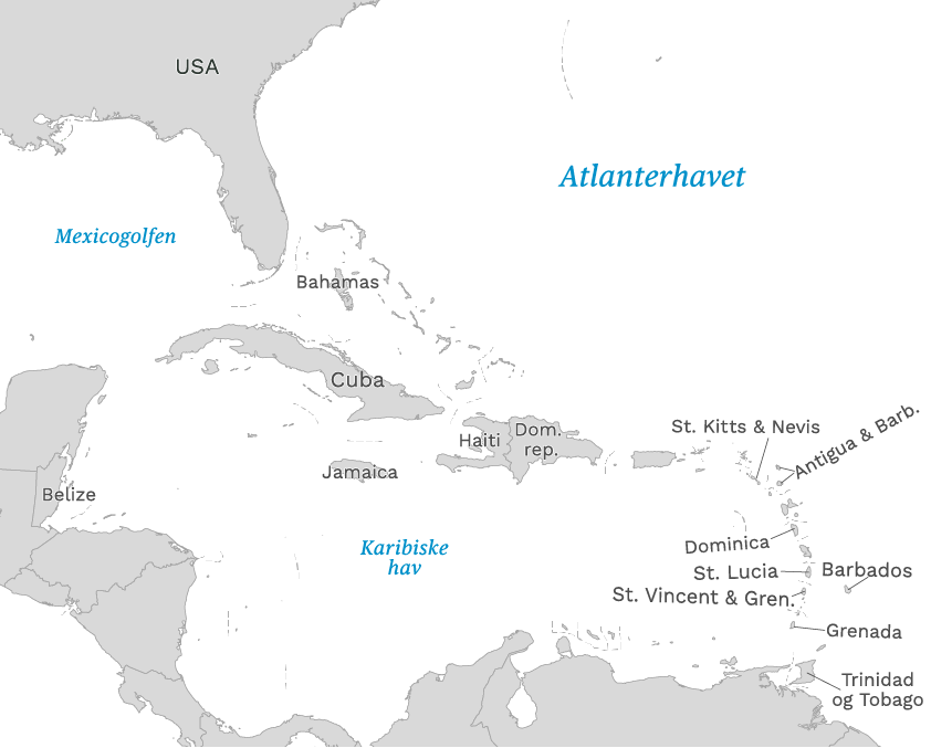 Kart over Karibia