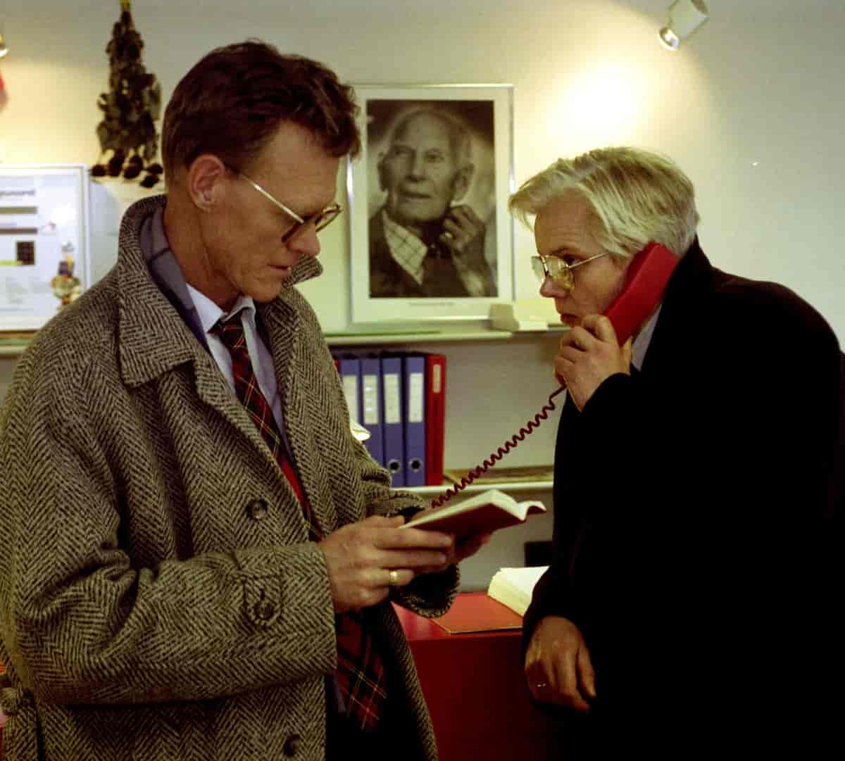 Foto av Arvid Jacobsen og Olav Mugaas i 1991
