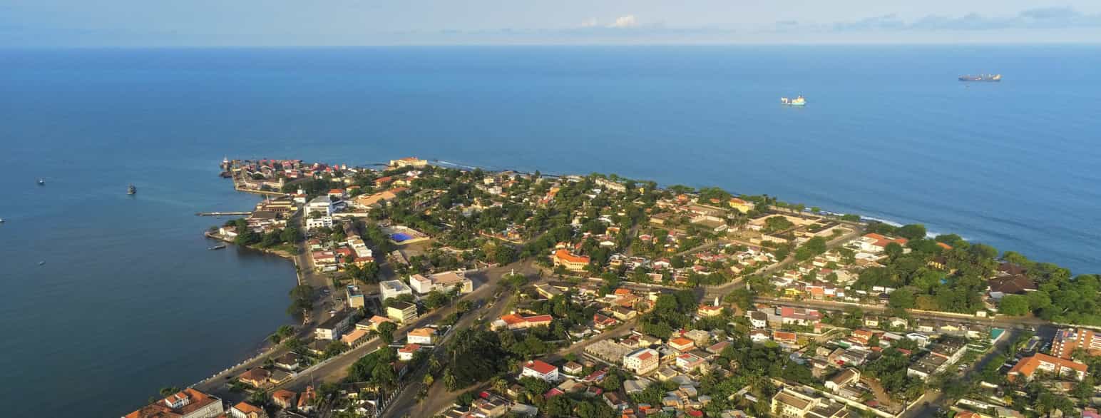 Luftfoto av hovedstaden São Tomé