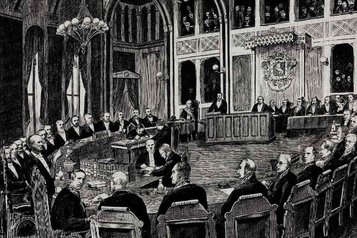 Tegning av riksretten 1883