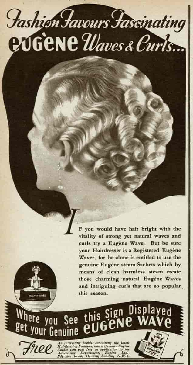 Reklameplakat for bølgete hår 