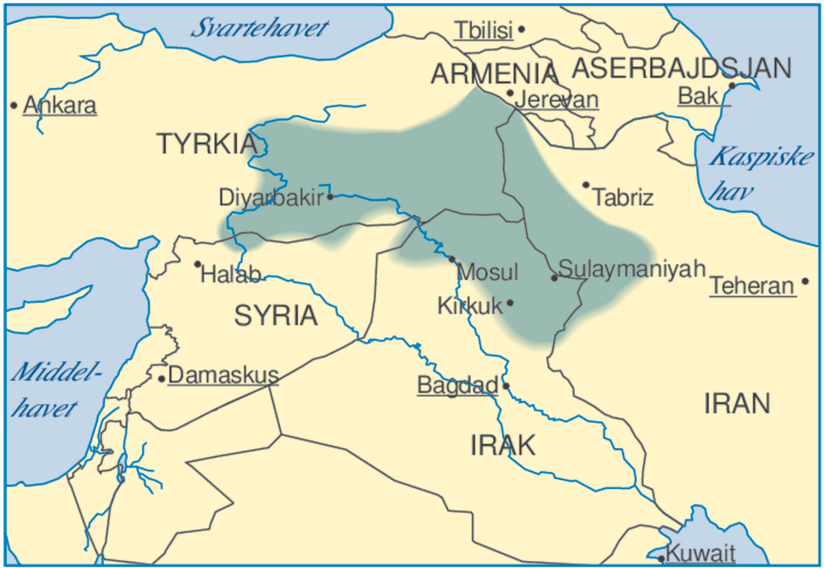 Kart over Kurdistan