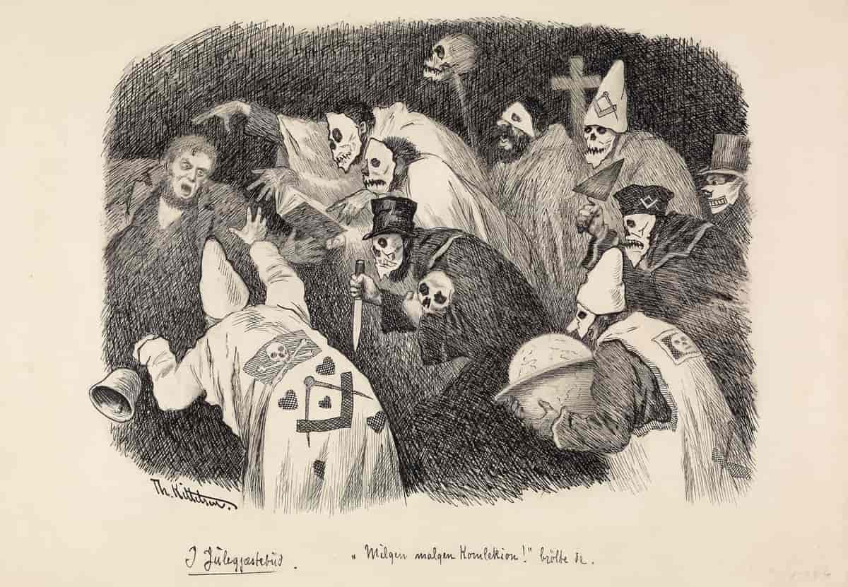 Tegningen «Milgen, malgen Komlekion» av Theodor Kittelsen