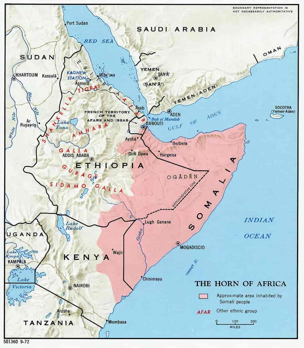 Den geografiske utbreiinga til det somaliske språket