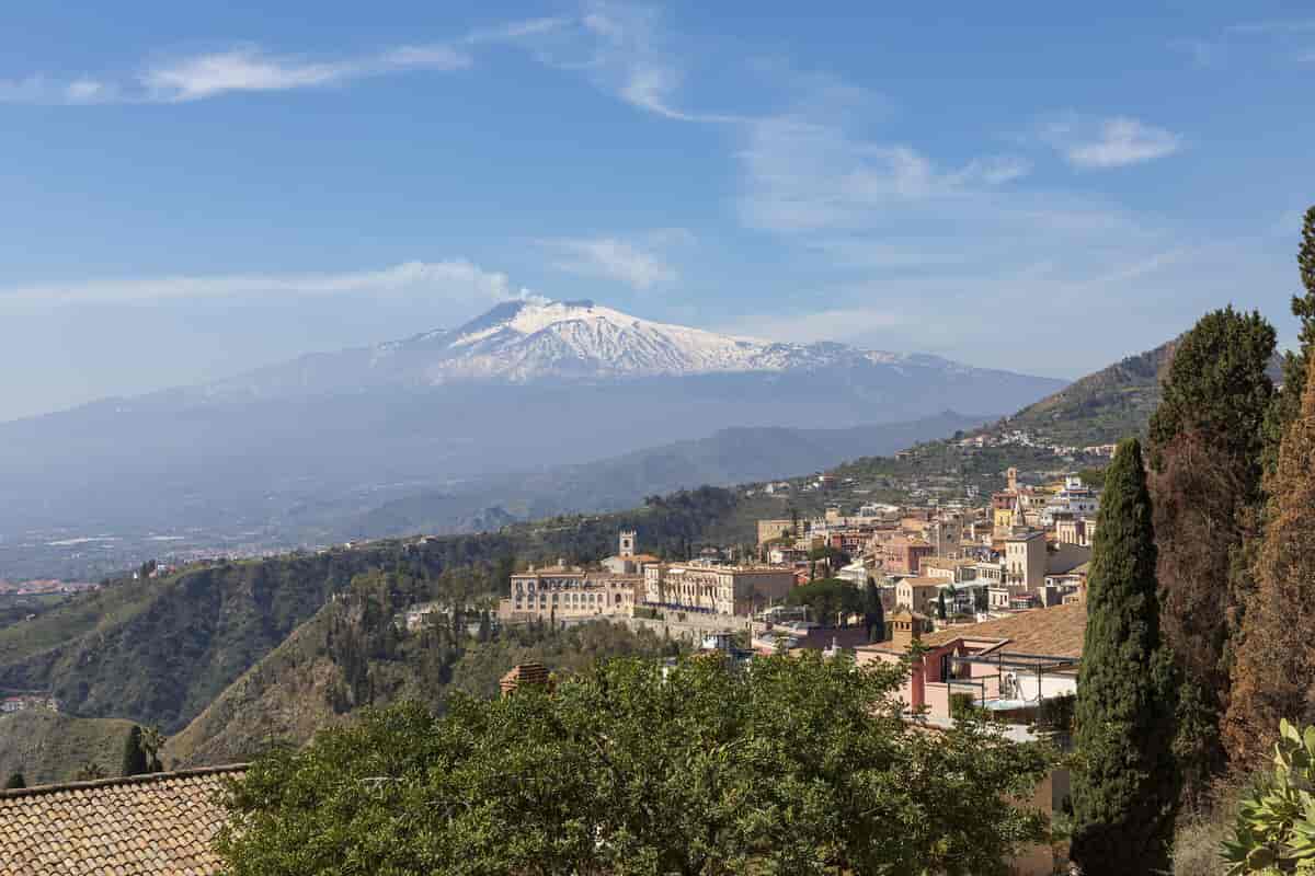 Utsikt over Etna fra Taormina