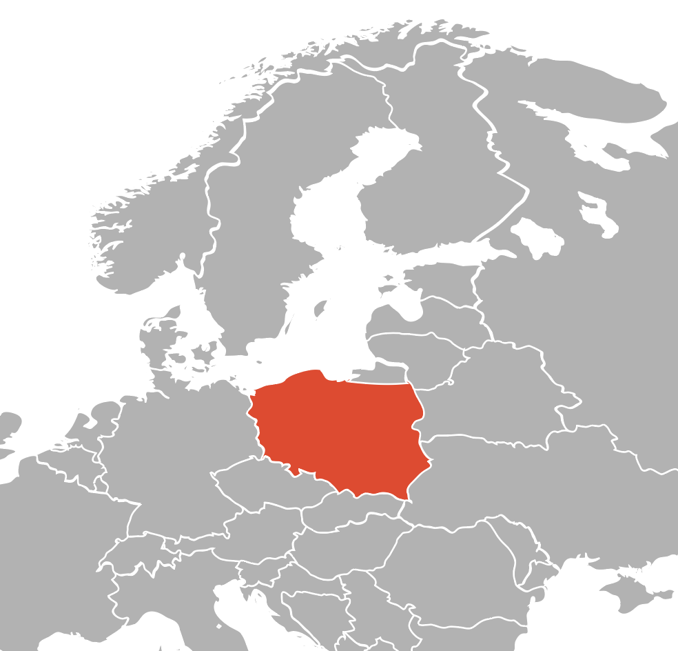Kart over polsk språk.