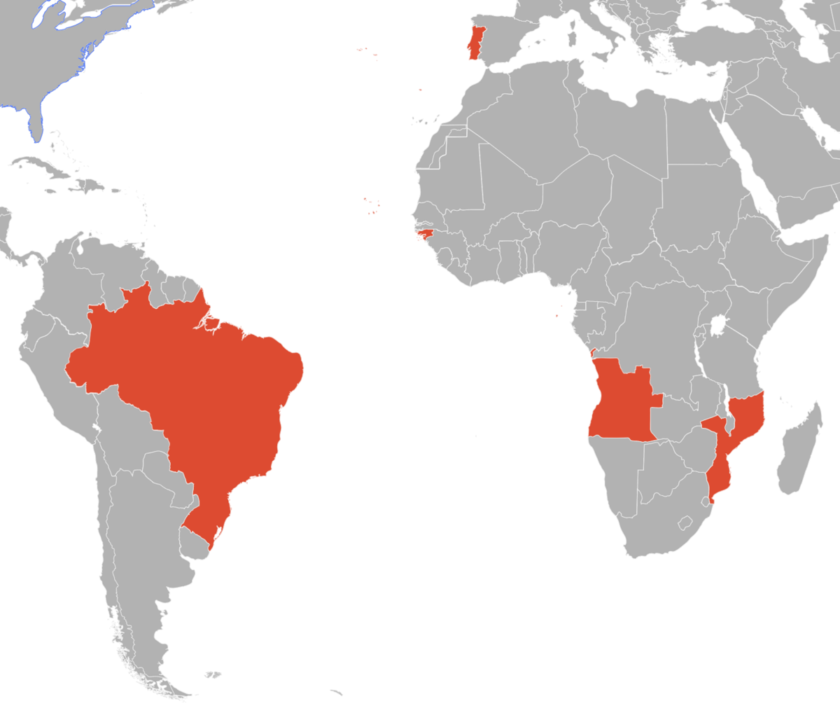 Kart over portugisisk språk.