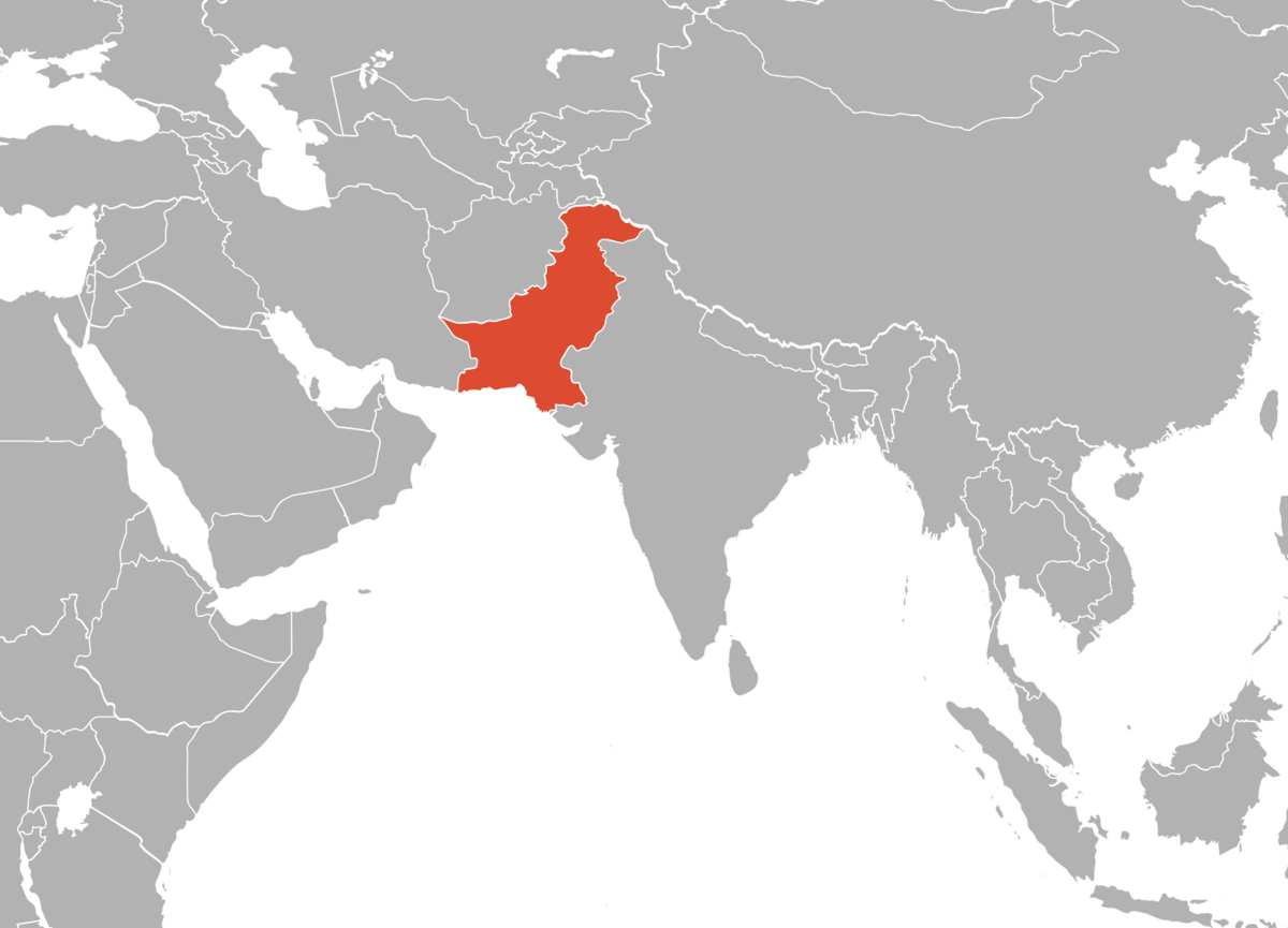 Kart over urdu språk.