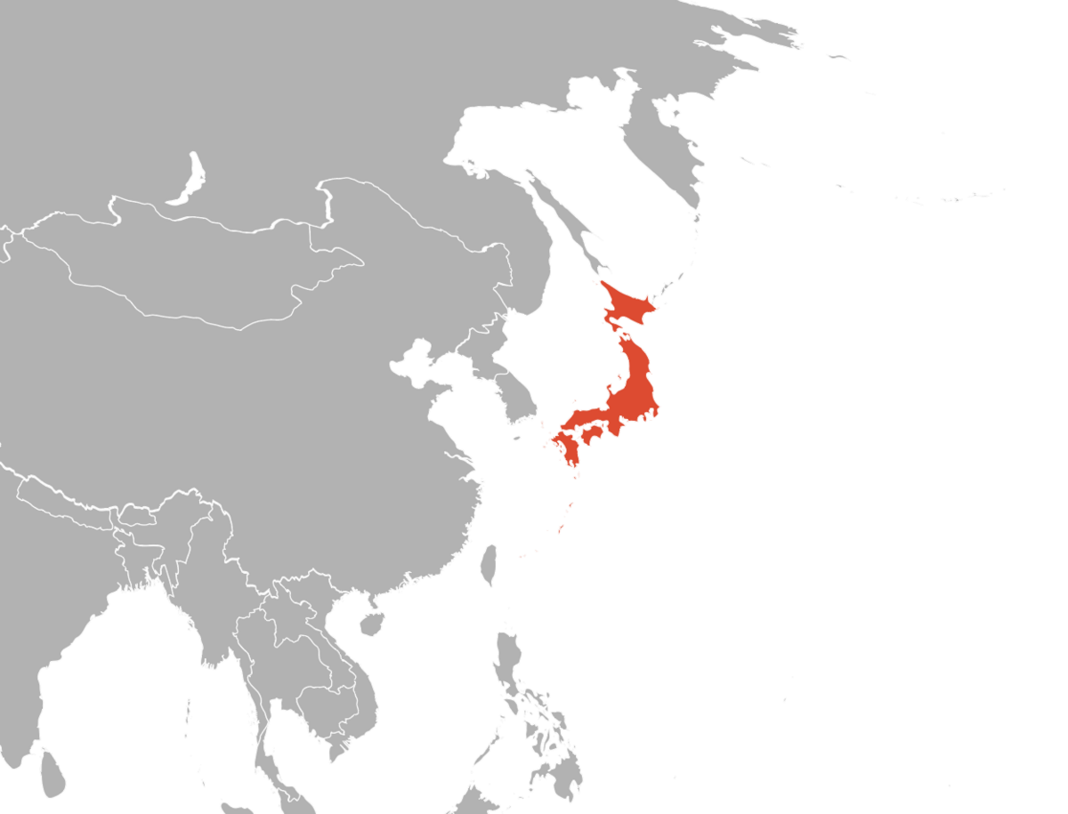 Kart over japansk.