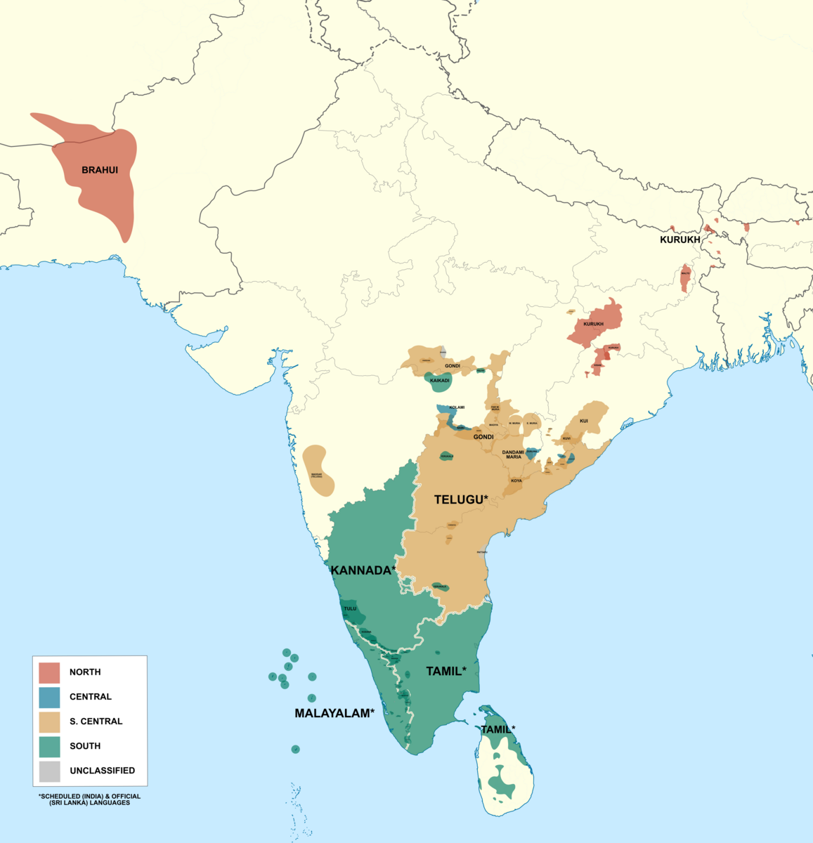 Utbreiinga til dei dravidiske språka