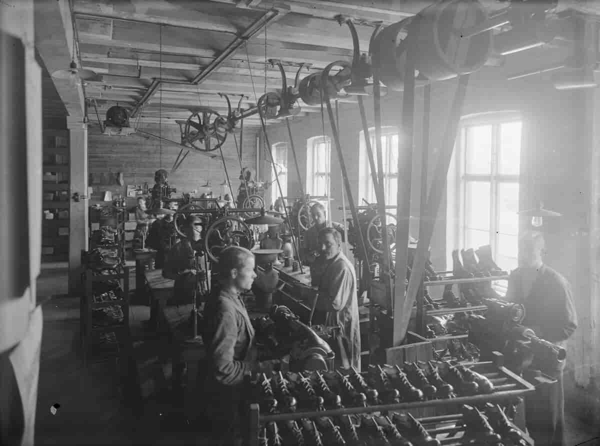 Interiør fra A/S Bergens Skofabrik, 1918