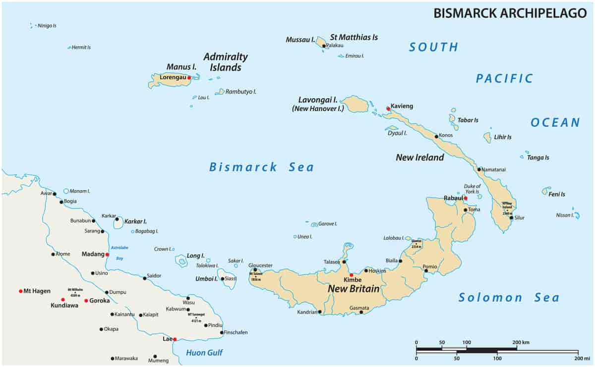 Kart over Bismarckarkipelet
