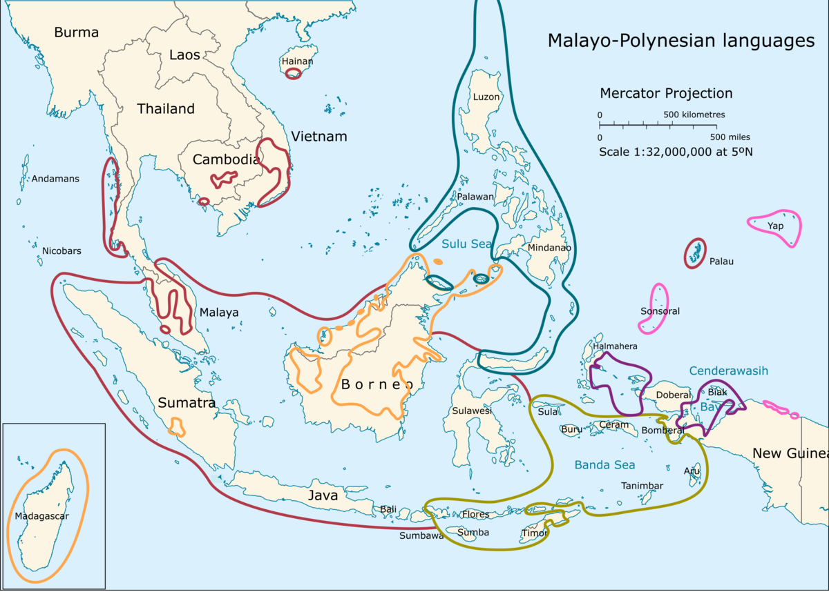 Utbreiinga til dei ikkje-oseaniske malayopolynesiske språka