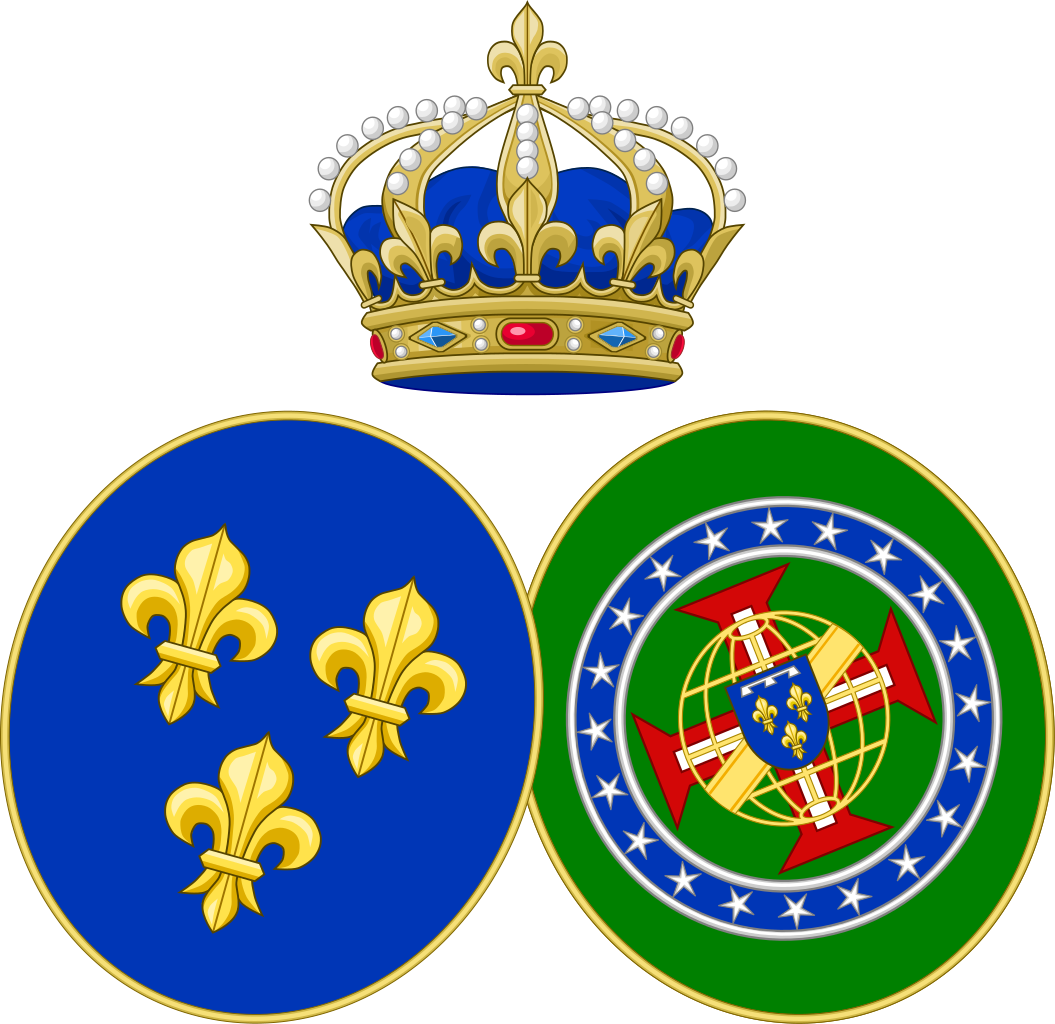 Alliansevåpen for Henri d'Orléans og Isabel de Orléans e Bragança