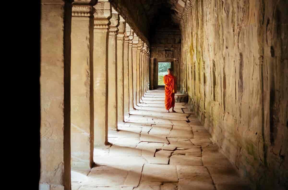 En munk i et buddhistisk kloster