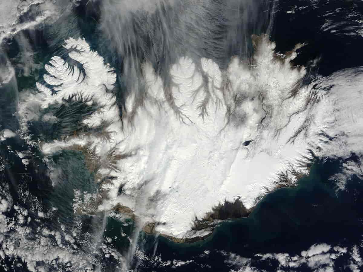 Satelittfoto av Island