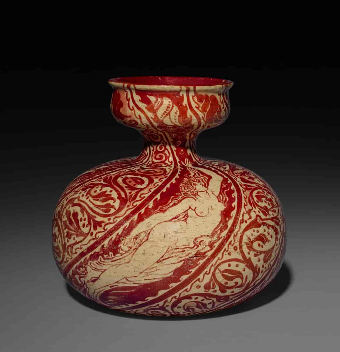 Dekorert vase, fajanse 1889