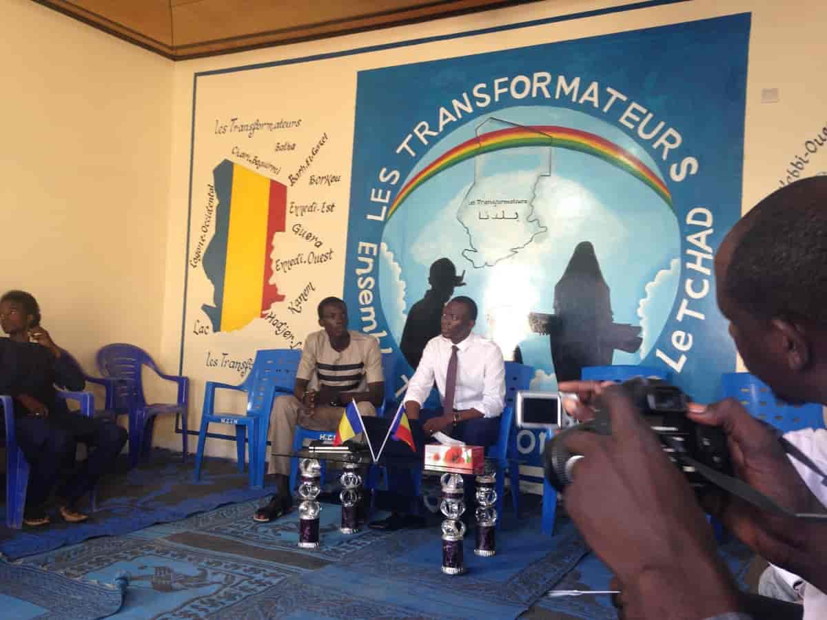 Succès Masra snakker for sine sympatisører i partiet "les transformateurs", N'Djamena november 2019