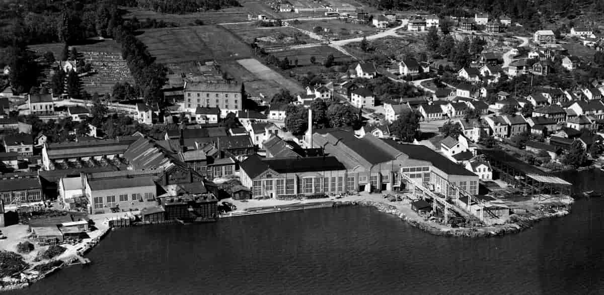 Fabrikkanlegget på Tangen i 1949