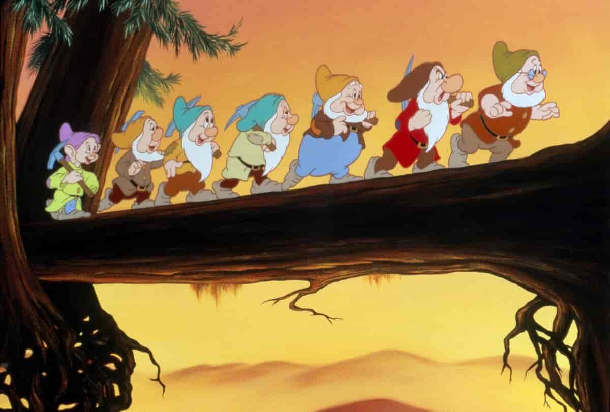 Dvergene i Disneyfilmen basert på eventyret Snøhvit og de sju dverger