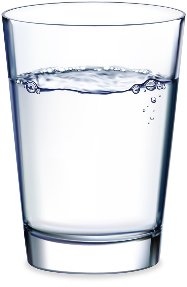 Glass med vann. 