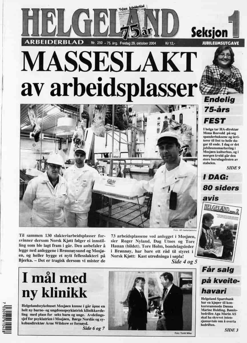 Forside av Helgeland Arbeiderblad
