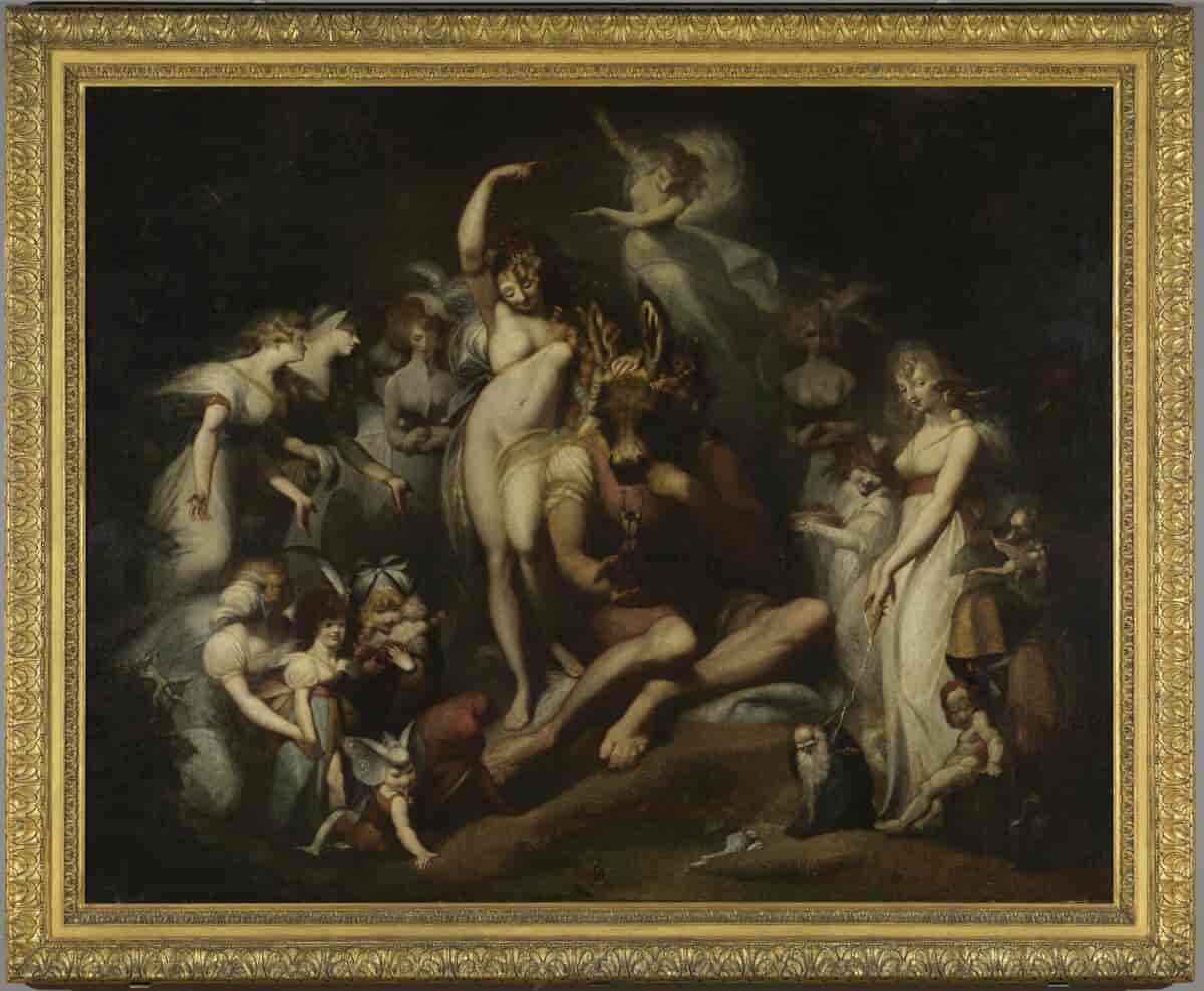 Oljemaleri: Titania and Bottom, c. 1790, Tate Gallery