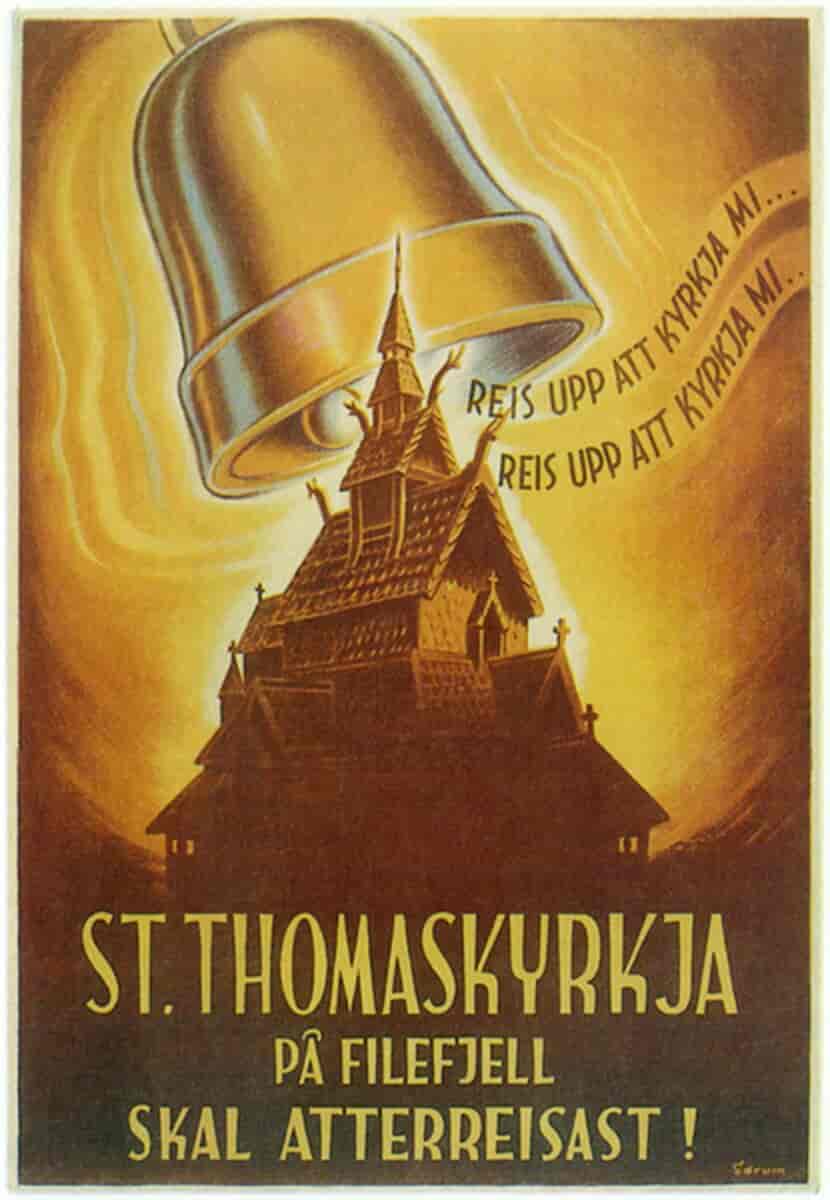 Plakat for attreising av kyrkja
