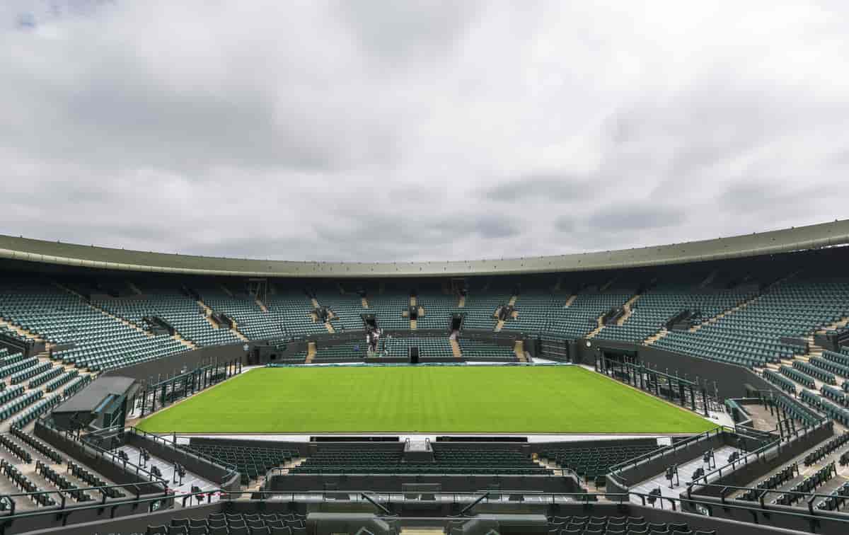 Foto av centercourten i Wimbledon