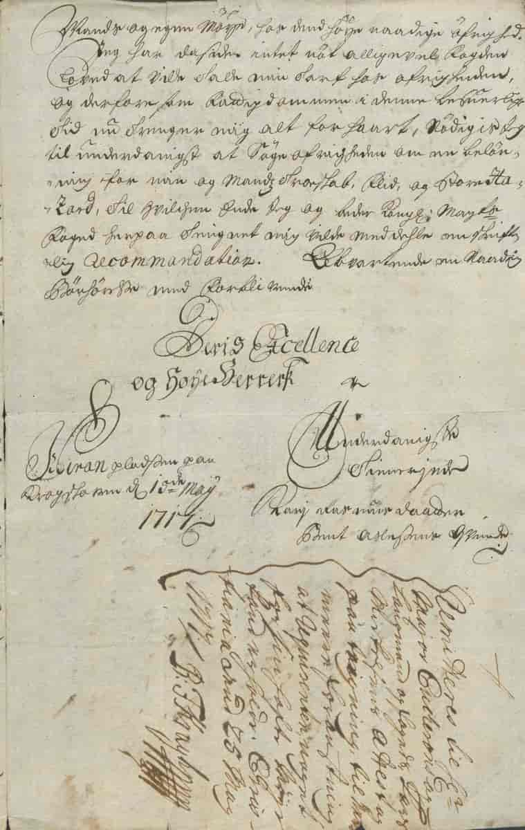 Kari Rasmusdatter Hirans supplikk fra 1717