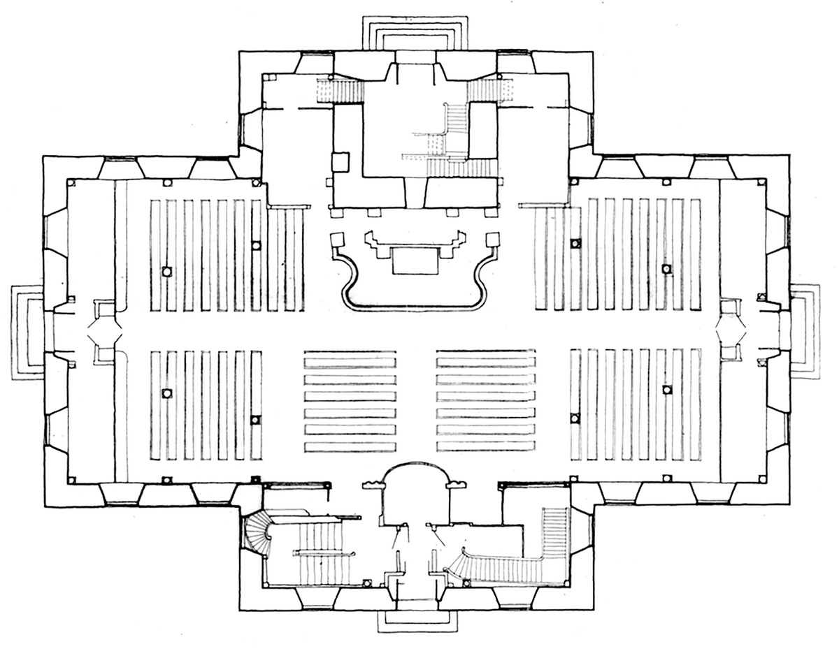 Grunnplan for Kongsberg kirke