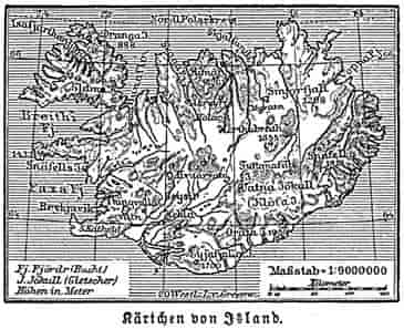Historisk kart over Island